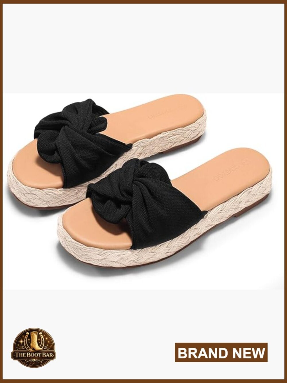 Woven Espadrille Wedge Sandals - Open Toe Slip On Slides Summer Beach Shoes